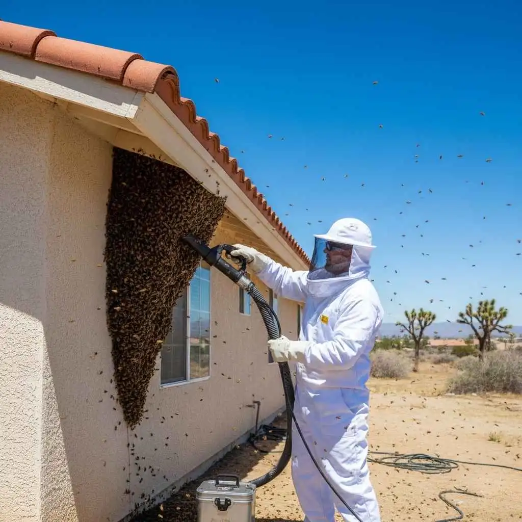  Bee nest being safely removed from a residential structure