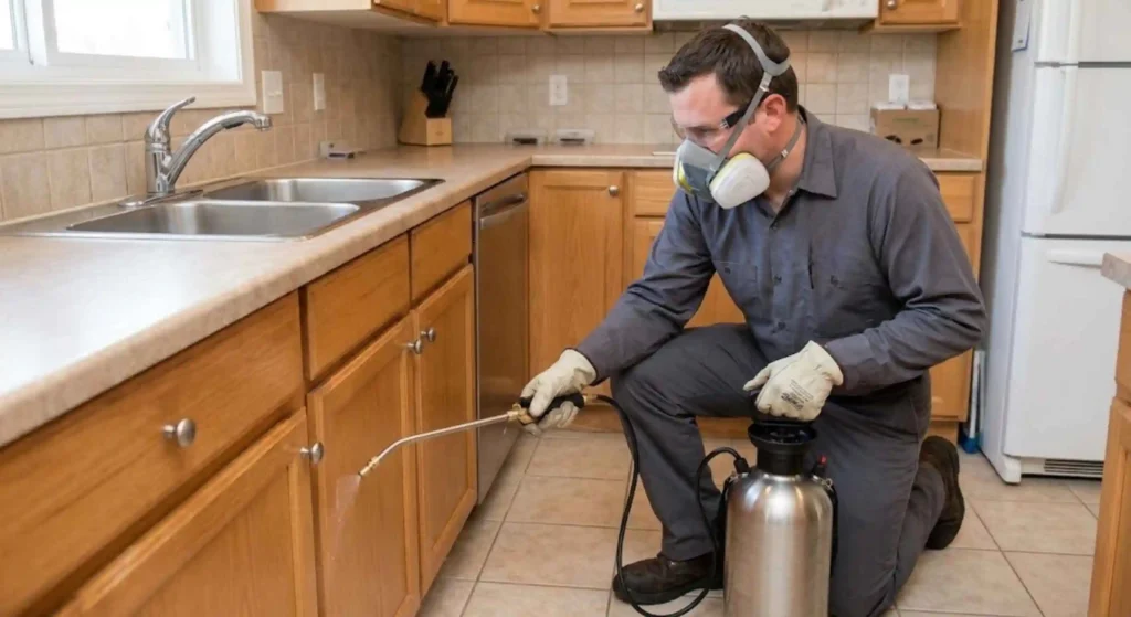  professional pest control treatment being applied