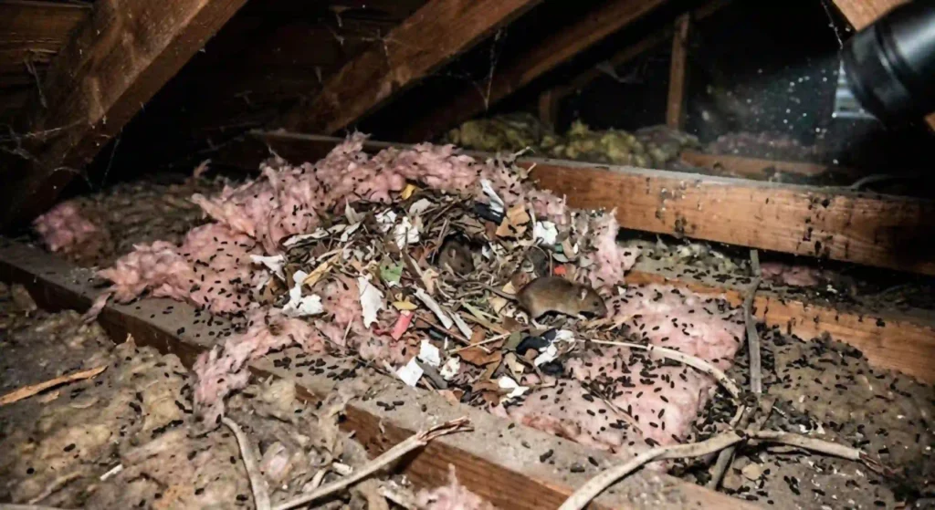 attic infestation or rodent nest