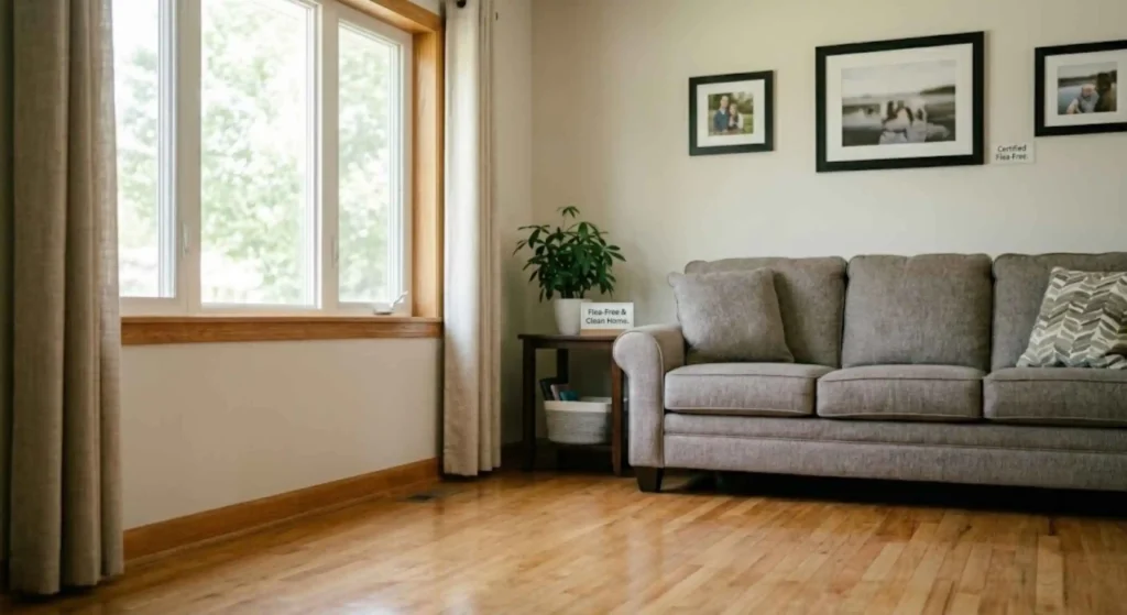 clean, flea-free living room