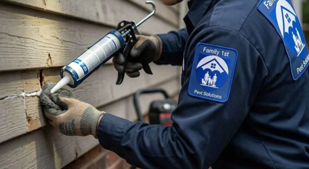 professional technician sealing entry points